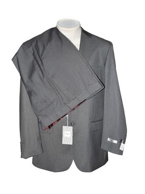 VINCI Men's 2pc Men's Gray Suit Jacket - 42R Pant 36x34 Unhemmed